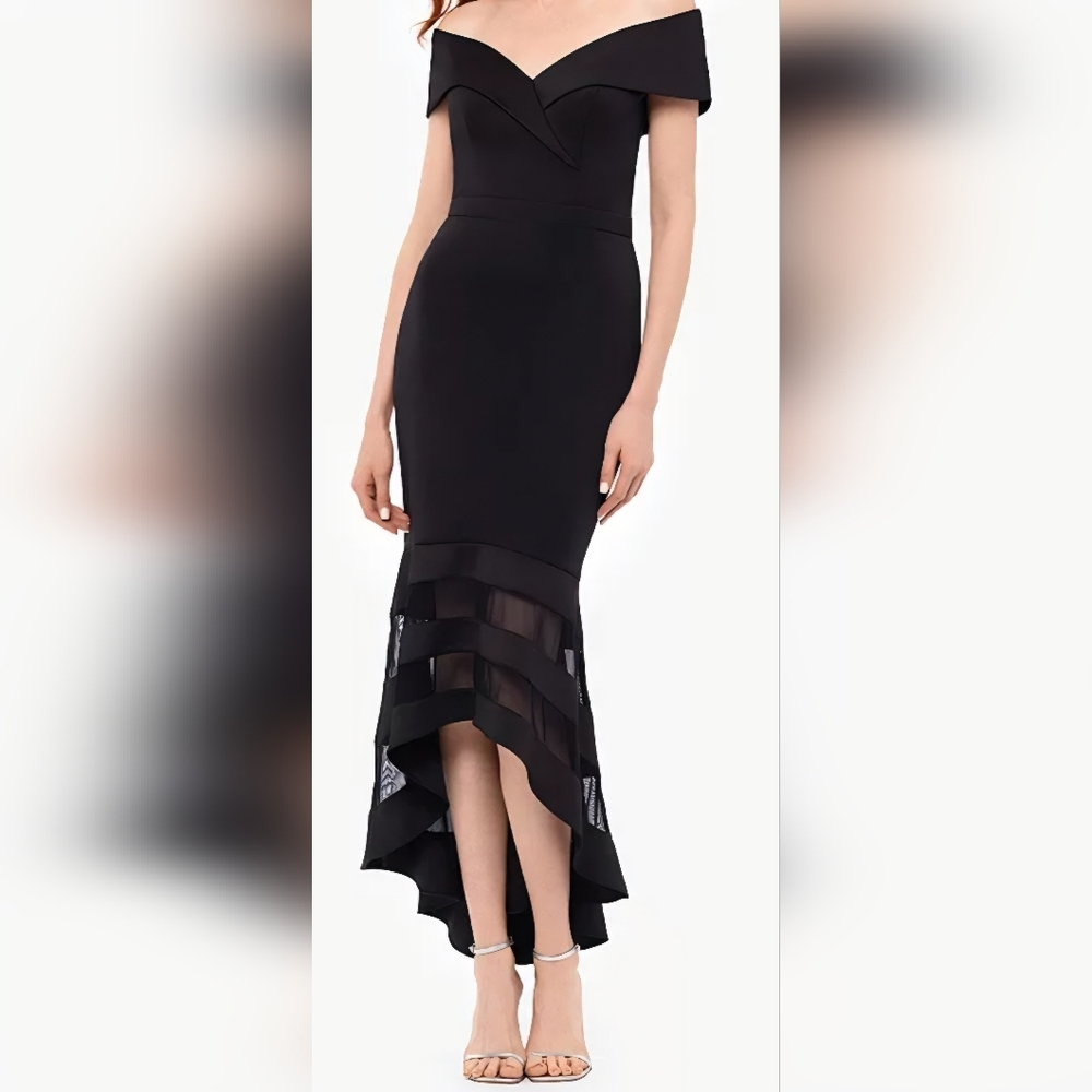 X Evening Off-Shoulder Mermaid high low Dress